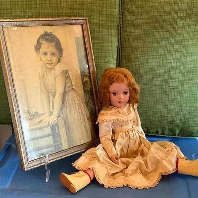 Vintage 1889 replica Child w/cherries and porcelain doll