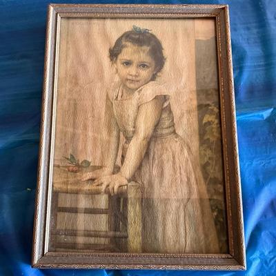 Vintage 1889 replica Child w/cherries and porcelain doll