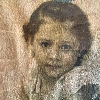 Vintage 1889 replica Child w/cherries and porcelain doll