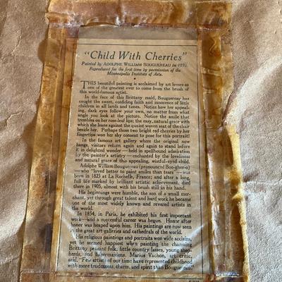 Vintage 1889 replica Child w/cherries and porcelain doll