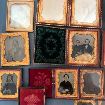 Vintage tin-type photo albums