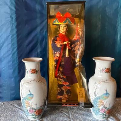 Japanese Vases and Doll