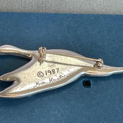Pewter Migrating Good Pin 1987 Signed