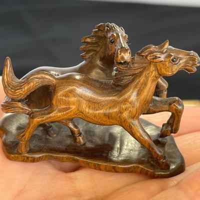 3 Wooden Japanese Netsuke Hand carved figures