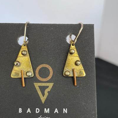 Badman Designs Tree Pin and Earrings