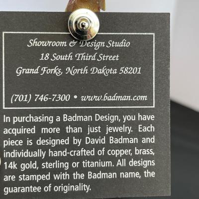 Badman Designs Tree Pin and Earrings