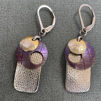 3 Pair Badman Designs Hand Crafted Earrings