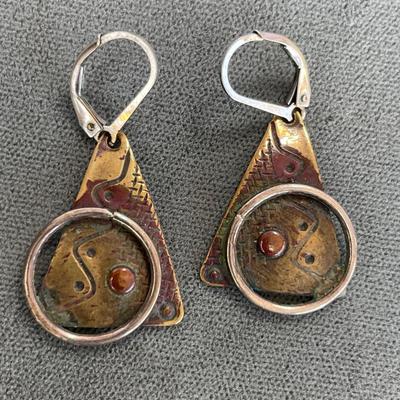 3 Pair Badman Designs Hand Crafted Earrings