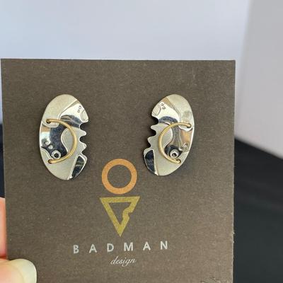 3 Pair Badman Designs Hand Crafted Earrings