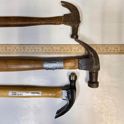 Lot of 3 Claw Hammers