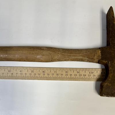 Mixed Lot of Tools: Brace, Rock Hammer and Hatchet