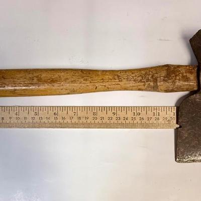 Mixed Lot of Tools: Brace, Rock Hammer and Hatchet