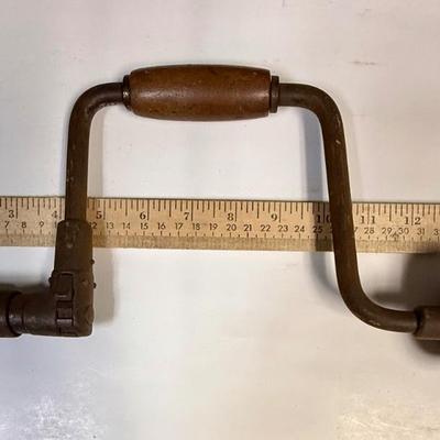 Mixed Lot of Tools: Brace, Rock Hammer and Hatchet