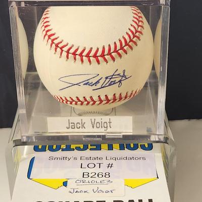Jack Voigt Baltimore Orioles OMLB Signed Autographed Baseball In Collectors Case