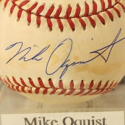 Mike Oquist Baltimore Orioles OMLB Signed Autographed Baseball In Collectors Case
