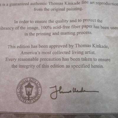 Thomas Kinkade Creekside Trail & Petals Of Hope Print COA's On The Back