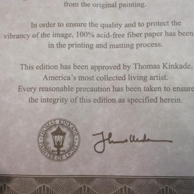 Thomas Kinkade Creekside Trail & Petals Of Hope Print COA's On The Back