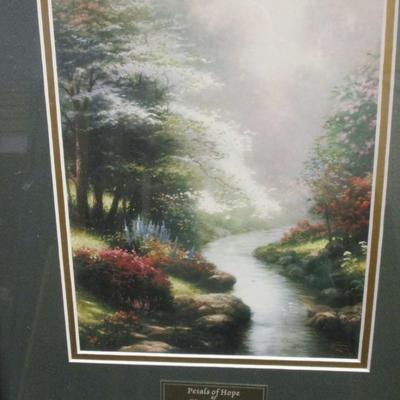 Thomas Kinkade Creekside Trail & Petals Of Hope Print COA's On The Back
