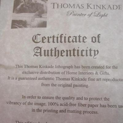 Thomas Kinkade Creekside Trail & Petals Of Hope Print COA's On The Back