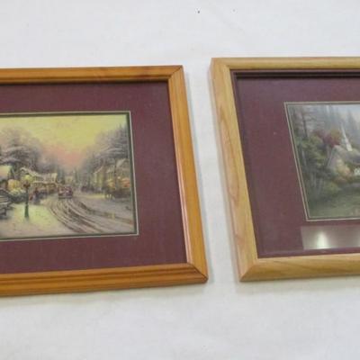 Thomas Kinkade Prints Village Christmas Print Has The COA On The Back
