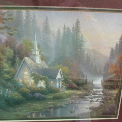 Thomas Kinkade Prints Village Christmas Print Has The COA On The Back
