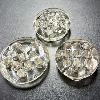 Vintage Lot of 3 Glass Flower Frogs