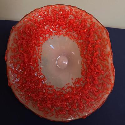 BOOK OF DRAGONS BLOWN GLASS ART BOWL