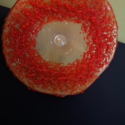 BOOK OF DRAGONS BLOWN GLASS ART BOWL