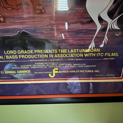 FRAMED THE LAST UNICORN MOVIE POSTER 1982