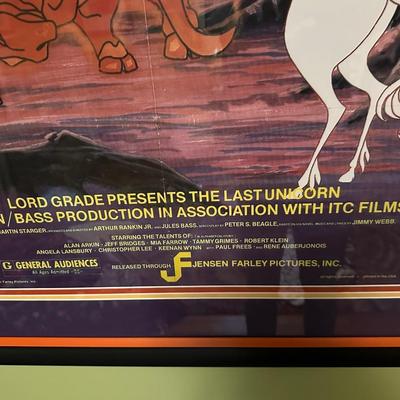 FRAMED THE LAST UNICORN MOVIE POSTER 1982