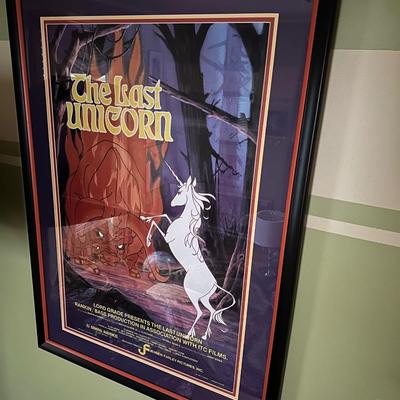 FRAMED THE LAST UNICORN MOVIE POSTER 1982