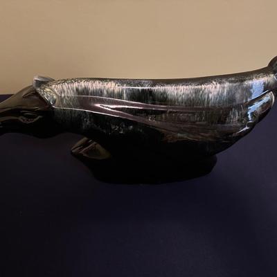 VINTAGE PHIL-MAR ORIGINAL GREEN GLAZED CERAMIC HORSE HEAD LAMP