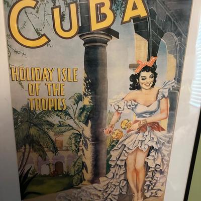 CUBA POSTER FRAMED & COLORFUL HOME DÉCOR LOT