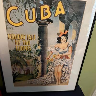 CUBA POSTER FRAMED & COLORFUL HOME DÉCOR LOT