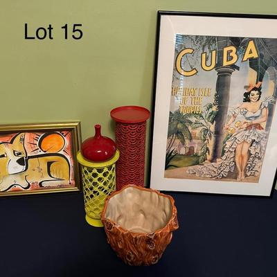 CUBA POSTER FRAMED & COLORFUL HOME DÉCOR LOT