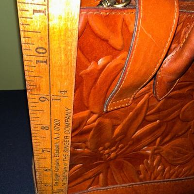 PATRICIA NASH LUCETTA COMPUTER TOTETOOLED LEATHER BAG