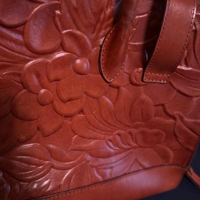 PATRICIA NASH LUCETTA COMPUTER TOTETOOLED LEATHER BAG