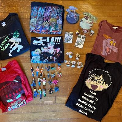 YO GI OH FIGURES, T SHIRTS