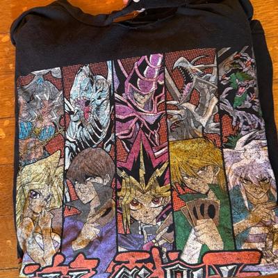 YO GI OH FIGURES, T SHIRTS