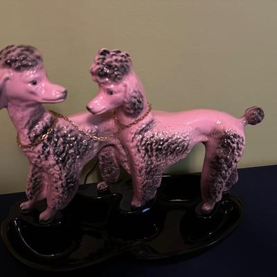 VINTAGE LANE 1950'S PINK POODLE TV LAMP