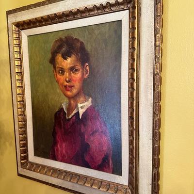 VINTAGE FRAMED ART FEMALE SIGNED