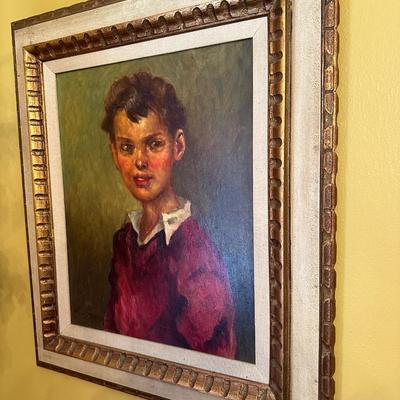 VINTAGE FRAMED ART FEMALE SIGNED
