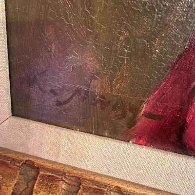 VINTAGE FRAMED ART FEMALE SIGNED