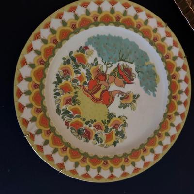 ROSENTHAL PLATE, ART GLASS & PFALTZGRAFF LOT