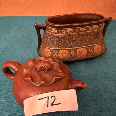 CHINESE YIXING TEAPOT, BRETBY CLANTA VASE