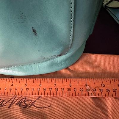 PATRICIA NASH OCTAVIA TEAL BUCKET BAG TOOLED LEATHER