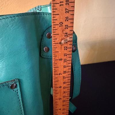 PATRICIA NASH OCTAVIA TEAL BUCKET BAG TOOLED LEATHER
