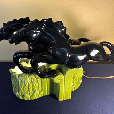 MID CENTURY ROYAL HAEGER DOUBLE STALLION TV LAMP