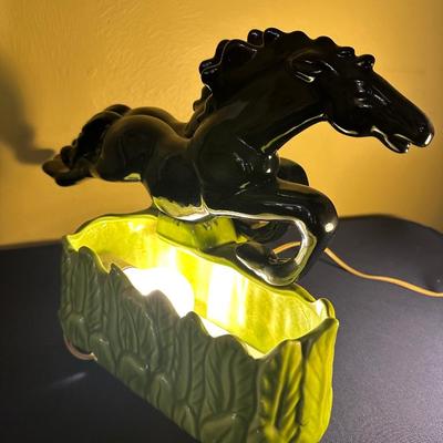 MID CENTURY ROYAL HAEGER DOUBLE STALLION TV LAMP
