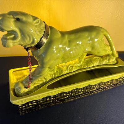 LANE & CO GREEN PANTHER TV LAMP 1950'S